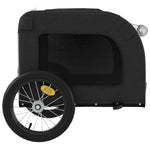 ZNTS Pet Bike Trailer Black and Grey Oxford Fabric and Iron 93832