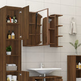 Bathroom Mirror Cabinet Brown Oak 80x20.5x64 cm Engineered Wood 815524