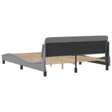 Bed Frame "Dover" Light Grey 152x203 cm Fabric 373288