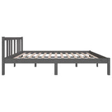 Bed Frame without Mattress Grey Solid Wood 135x190 cm Double Double 814861