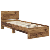 Bed Frame with Headboard Old Wood 75 x 190 cm Engineered Wood 885841