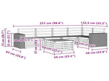Sectional Sofa Set 6 pcs Natural Solid Acacia Wood 3384390