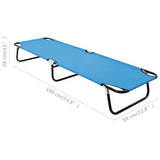310348 Folding Sun Lounger Steel Turquoise Blue