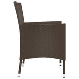 Garden Chairs with Cushions 4 pcs Brown Poly Rattan 362526