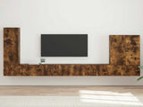 TV Wall Cabinet Set Wall-mounted 6 pcs Smoked Oak 3408957
