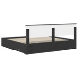 Bed Frame Black and Silver 200 x 200 cm Engineered Wood 3410855