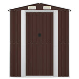 Garden Shed Dark Brown 192x108x223 cm Galvanised Steel 319273