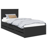 Bed Frame with Drawer Black 90 x 190 cm Engineer Wood 3410750