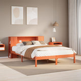 Bookcase Bed without Mattress Wax Brown 140x190 cm Solid Wood Pine 3321552
