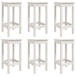 7 Piece Garden Bar Set White Solid Wood Pine 3154756