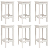 7 Piece Garden Bar Set White Solid Wood Pine 3154756