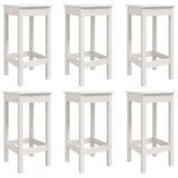 7 Piece Garden Bar Set White Solid Wood Pine 3154756