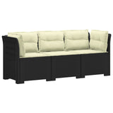 3-Seater Garden Sofa with Cushions Rattan Look PP Anthracite 3443834