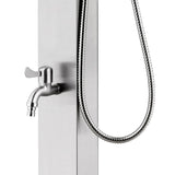 Garden Shower with Brown Base 225 cm Stainless Steel 3070787