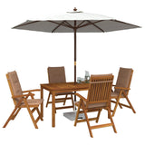 5-Piece Garden Dining Set Natural Solid Acacia Wood 3434557