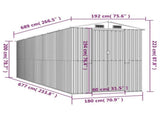 Garden Shed Dark Brown 192x689x223 cm Galvanised Steel 3147466