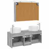 Bathroom Furniture Set 4 pcs Grey Sonoma 100 x 14.5 x 70 cm 3407100