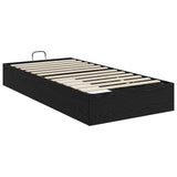 Ottoman Bed Frame Black Oak 203 x 90 x 25 cm Engineered Wood 3409254