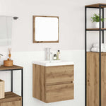 Bathroom Furniture Set with Drawer 3 pcs Black oak and White 3393511