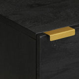 ZNTS Bedside Cabinet Black 40x33x46 cm Solid Wood Mango 4017644