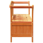 Garden Storage Bench Brown 119 x 76 x 44cm Solid pine wood 4012182