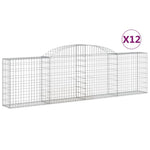 Arched Gabion Baskets 12 pcs 300x30x80/100 cm Galvanised Iron 3146513