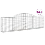 Arched Gabion Baskets 12 pcs 300x30x80/100 cm Galvanised Iron 3146513