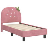 Toddler Bed Frame with Headboard Pink 70 x 140 cm Velvet 42011064