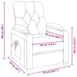 Massage Recliner Chair Light Grey Fabric 352421