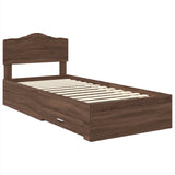 Bed Frame with Headboard Brown Oak 100 x 200 cm Engineered Wood 3413235