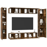 10 Piece TV Cabinet Set Smoked Oak Engineered Wood 3120248