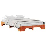 Bed Frame Wax Brown 140 x 190 cm Solid Pine Wood 872868