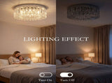 Crystal Chandeliers with 160 Crystal Pendants, 6-Light Ceiling Light for Living Bedroom Dining T3398P549935