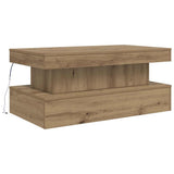 Coffee Table with LED Lights Artisian Oak 50x50x40 cm 857713