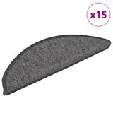 Stair Mats 15 pcs 56x17x3 cm Beige and Grey Half Round 326894