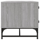 Coffee Table with Glass Doors Grey Sonoma 68.5x50x50 cm 836544