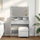 Dressing Table with LED Grey Sonoma 80x41x134.5 cm 848190