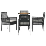 Garden Dining Set 5 pcs Black Poly rattan 3334952