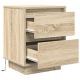 Bedside Cabinets with LED Lights 2 pcs Sonoma Oak 38x34x50 cm 861288