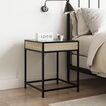 ZNTS Bedside Table with Infinity LED Sonoma Oak 40x40x51 cm 3284092