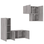 4 Piece TV Wall Units Grey Sonoma Engineered Wood 3216433