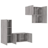 4 Piece TV Wall Units Grey Sonoma Engineered Wood 3216433