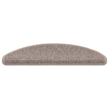 Stair Mats 15 pcs 56x17x3 cm Dark Beige Half Round 326896