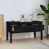 Coffee Table Black 102x49x55 cm Solid Wood Pine 820945