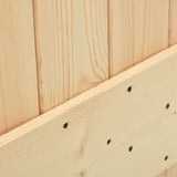 Sliding Door Natural and White Solid Pine Wood 3445037