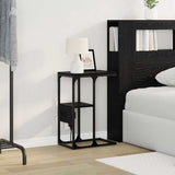 Bedside Cabinet Black Oak 41.5 x 26 x 60.5 cm Engineered Wood 859605