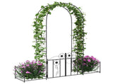 Garden Arch with Lock Black 203 x 50 x 218 cm 42021346