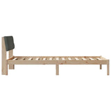 Bed frame Brown and dark grey 100 x 200 cm Solid pine wood 878630