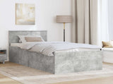 Bed Frame Concrete Grey 90 x 190 cm Engineered Wood 3408616