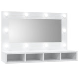 ZNTS Mirror Cabinet with LED White 90x31.5x62 cm 808891